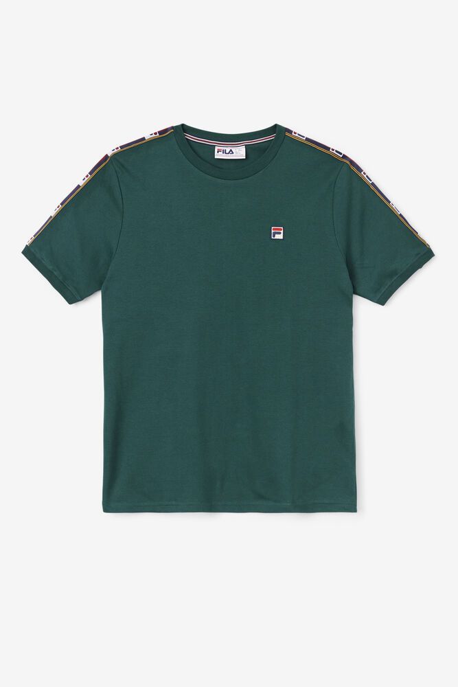 Fila Oliver Green T-Shirt Mens - NZ 81042-BKYE